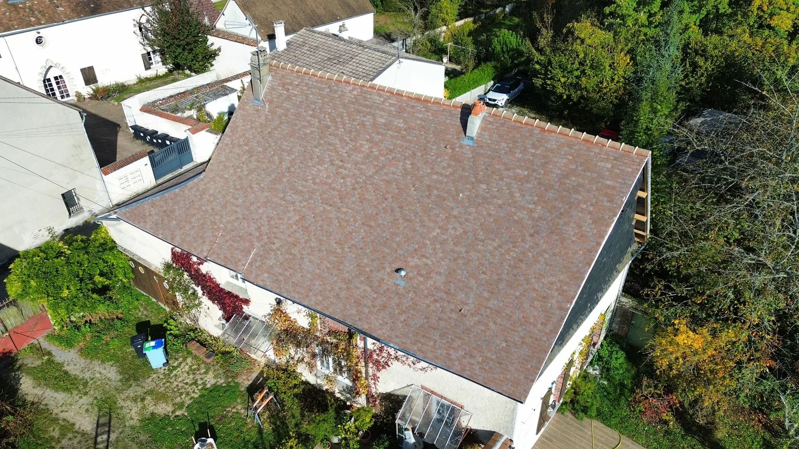 Réalisation : Réfection complète de toiture en ardoises sur maison de village — Toiture ardoise